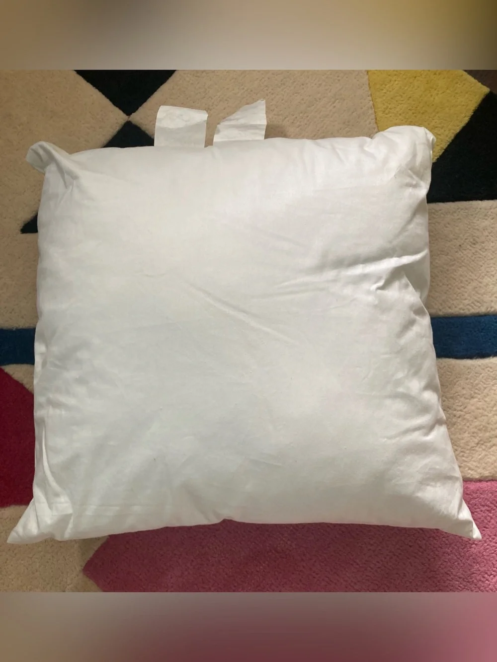 West Elm White Throw Pillow Insert Form Decorative 18”x18”  Cotton USA Made